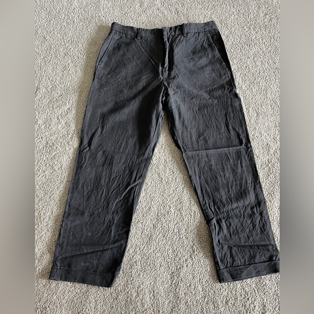 Vince Dark Grey Linen Blend Trousers… size 33